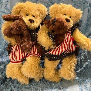 🐻Patriotic Teddy Bears on a Bench